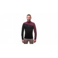 SENSOR MERINO EXTREME pánské triko dl.rukáv zip černá/port red