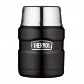 Thermos Style 470 ml se skládací lžící a šálkem matně černá + DÁREK DLE VÝBĚRU!