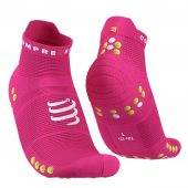 COMPRESSPORT PRO RACING SOCKS V4.0 RUN LOW fluo pink/primrose + DÁREK DLE VÝBĚRU!