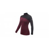 SENSOR MERINO EXTREME dámské triko dl.rukáv zip port red/černá + DÁREK DLE VÝBĚRU!