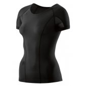 Skins DNAmic Womens Top Short Sleeve Black/Black + DÁREK DLE VÝBĚRU!