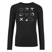 Ortovox 185 Merino Brand Outline Long Sleeve W black raven + DÁREK DLE VÝBĚRU!