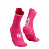 COMPRESSPORT PRO RACING SOCKS V4.0 RUN HIGH pink/summer green + DÁREK DLE VÝBĚRU!