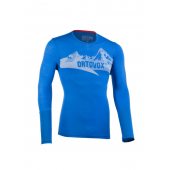 Ortovox MERINO 185 LONG SLEEVE PRINT blue ocean + DÁREK DLE VÝBĚRU!