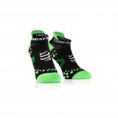 COMPRESSPORT ponožky V2.1 PRO RACING běžecké nízké černo-zelené + DÁREK DLE VÝBĚRU!