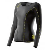 Skins DNAmic Womens Top Long Sleeve Black/Limoncello + DÁREK DLE VÝBĚRU!