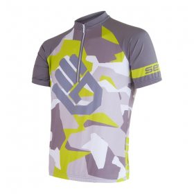 SENSOR CYKLO CAMO pánský dres kr.ruk. zelená