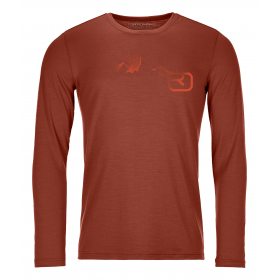 Ortovox 185 MERINO LOGO SPRAY LS M clay orange