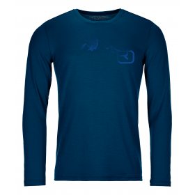 Ortovox 185 MERINO LOGO SPRAY LS M petrol blue