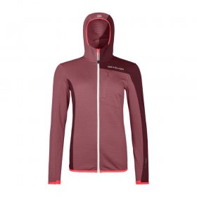 Ortovox FLEECE LIGHT GRID HOODED JKT W mountain rose