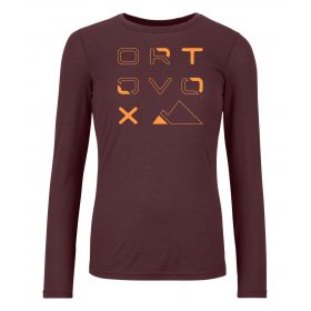 Ortovox 185 Merino Brand Outline Long Sleeve W winetasting