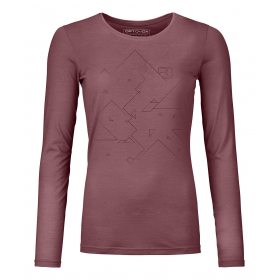 Ortovox 185 Merino Tangram Long Sleeve W mountain rose