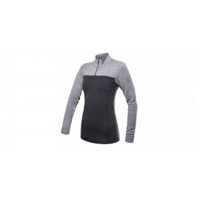 SENSOR MERINO BOLD dámské triko dl.rukáv zip anthracite/cool gray