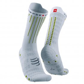 COMPRESSPORT AERO SOCKS white/lime