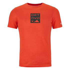 Ortovox 185 Merino Square T-shirt M hot orange