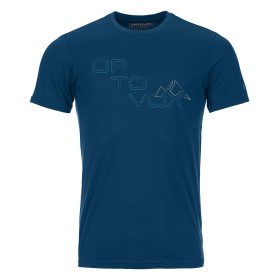 Ortovox 185 Merino Tangram Logo T-shirt M petrol blue