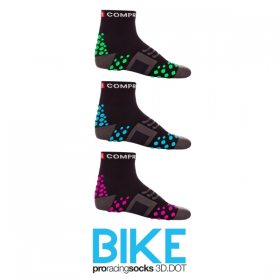 Compressport Pro Racing Bike Sock černé se zelenými výstupky