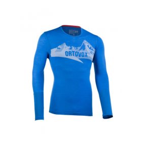 Ortovox MERINO 185 LONG SLEEVE PRINT blue ocean