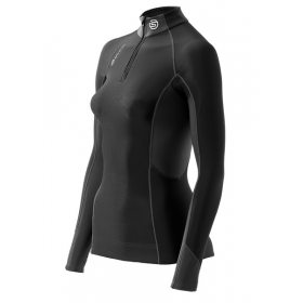 Skins Bio S400 Womens Black/Graphite/White Thermal L/S MckNeck w zip