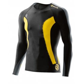 SKINS DNAmic Mens Top Long Sleeve Black/Citron